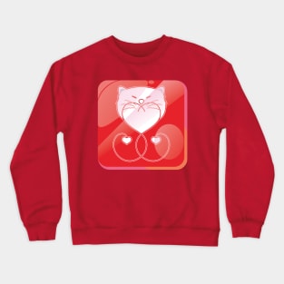 White Cat Love Crewneck Sweatshirt